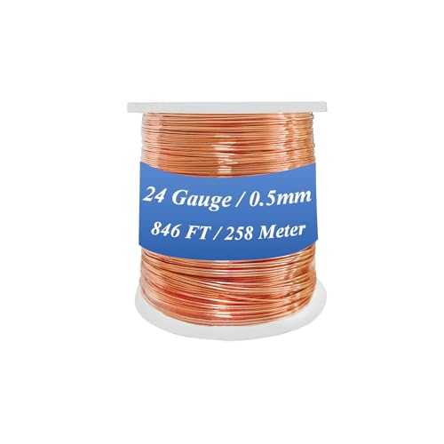 Image of 99.98% Bare Copper Wire 24Gauge (0.019 inch) 846ft (258m) Copper Wire for electroculture Gardening, Bonsai, Jewelry Making Beading Garden Plants,Ground Wire & DIY Craft (24Gauge,846FT)
