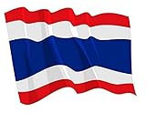 Kratzfest und UV-beständig U24 Autoaufkleber wehende Flagge Thailand 8,5 x 6 cm