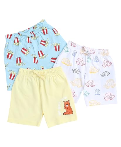 Image of BUMZEE Sky Blue & White Boys Shorts Pack of 3 (Peb9221)