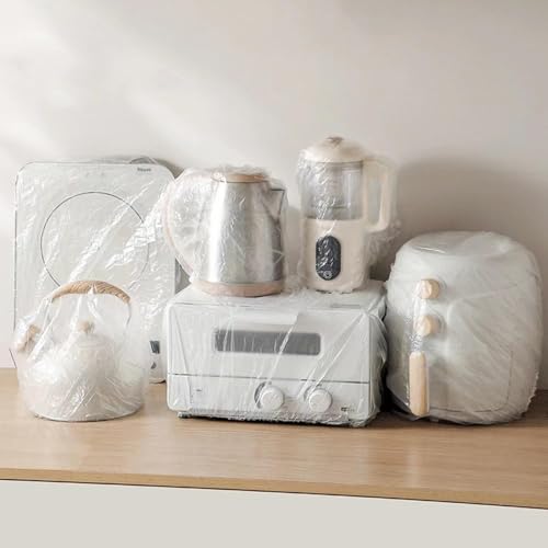 10 coperture antipolvere trasparenti ispessite usa e getta, per elettrodomestici da cucina, coperture elastiche universali per piccoli elettrodomestici, coperture protettive antipolvere per