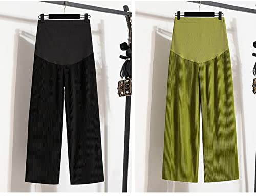 Ryaonfky Women's Maternity Long Pants High Waist Lounge Wide Leg Palazzo Summer Loose Trousers Over The Belly Pregnancy Pants Green #TOP5