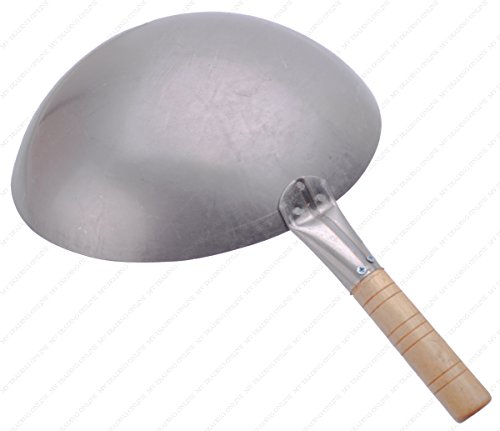 Wok de acero al carbono con mango de madera 16 pulgadas miniatura 2