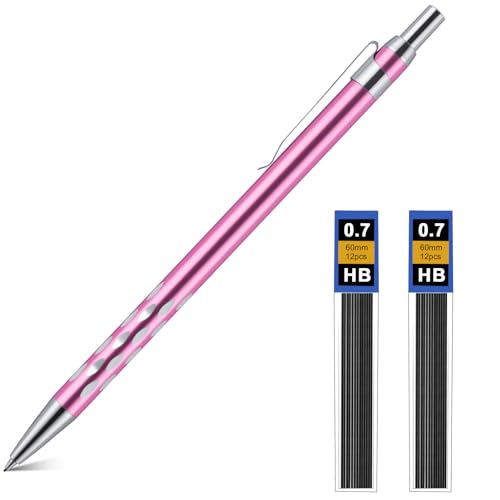 AOOSU OFFCUP Porte-Mine Métal, Crayon Mécanique Métal 0,7mm avec 2 Recharges HB pour Enfant étudiant Dessin Esquisse illustration Architecture écriture