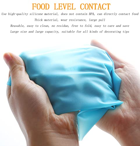 GEMLON Reusable Piping Bags Set – Silicone Pastry Bag, Icing Bag for Cake Decorating – Baking Tools Kit with 3X (12’’+14’’+16’’) Bags, 9 Tip Couplers, 9 Frosting Bag Ties, Cupcake Decorations Supplies