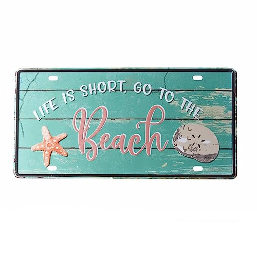 Image of Eazywagon Life is short, Go to the Beach Multipurpose Metal Signs - License Wall Plate, Decorative Car Tag - Ideal for Cafe, Restaurant, Shop, Home, Hotel, Club, Office, Living Area - Design Plaque