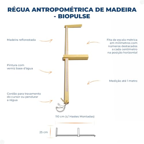 Regua Antropometrica Madeira - Biopulse