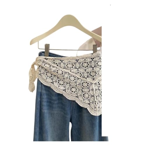 Bandeau écharpe pour femmes en dentelle broderie et crochet ajouré vintage