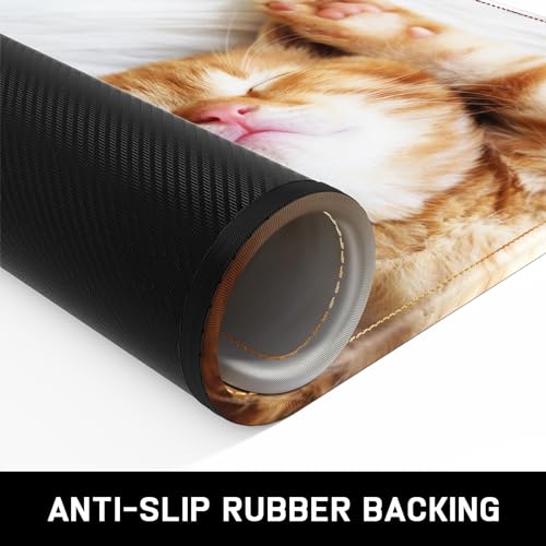 Niniubye ZM-S-9X8IN-01 Mouse Pad, Minimalism Marble Style Computer Mousepad, Anti-Slip Rubber Mouse Mat With Stitched Edges For Gaming, Office, Laptop, Pc, Women, 9 Inch X 8 Inch Thick 3Mm, Cute Cat thumb #2