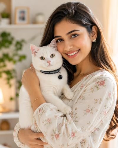 Image of Adjustable Cat Collar with Bell | Soft & Comfortable Kitten Collar | Breakaway Safety Design for Indoor & Outdoor Cats | Lightweight, Durable & Stylish | Red