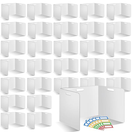 30 separadores de escritorio para estudiantes, de plástico, duraderos e impermeables, carpetas de privacidad, escudos, divisores de prueba con tableros de privacidad para el aula, suministros para