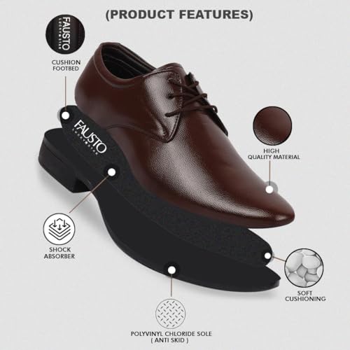 Image of FAUSTO Basics Men's Formal Office Lace Up Shoes
