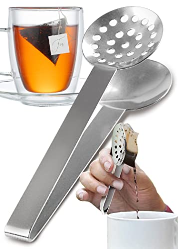 Tea Bag Squeezer 1 Pack Stainless Steel Tea Tongs & Press Tool for Mugs No Drips No Mess Essential Tea Accessory Gift for Tea Lovers