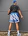 BOOMLEMON Mens Mesh Graphic Print Shorts Retro Casual Fashion Cool Shorts Active Basketball Streetwear Short Pants(Magic Blue XL)