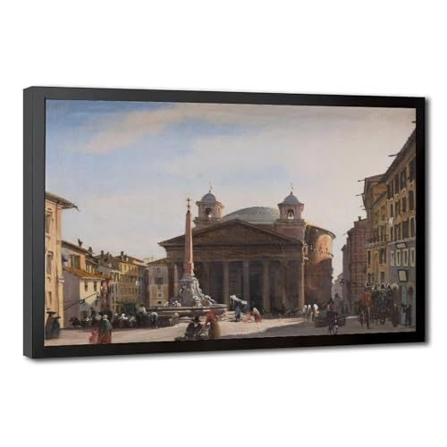 Cadre à suspendre Panthéon Rome 1856 Ippolito Caffi - Décoration murale prête à installer