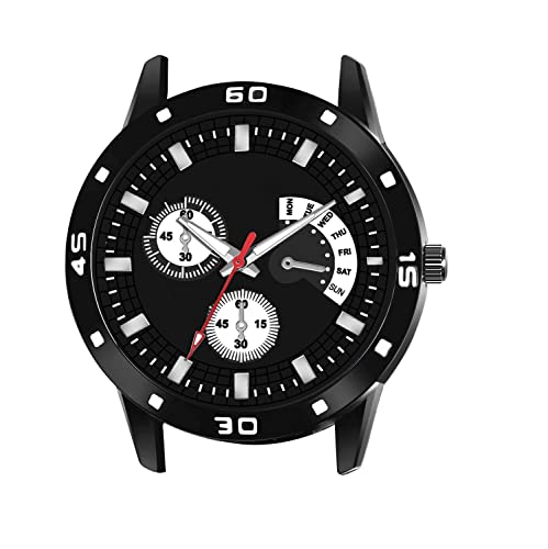 Image of Men's Premium Analog Watch with Roman Number Markers and Stainless Steel Chain Strap