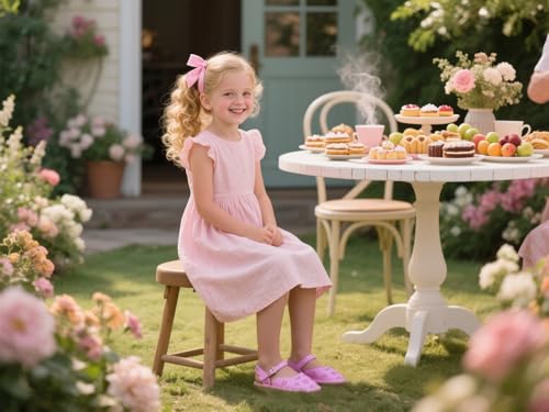 Image of Otter MOMO Girls Open Toe Princess Flat Sandals with Comfort Sole Summer Sandals
