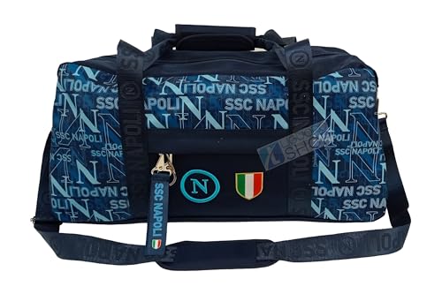 Enzo Castellano - Bolsa de gimnasio con el escudo del Nápoles y campeones de Italia, correa ajustable de Enzo Castellano, producto oficial