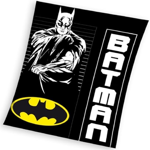 Carbotex Batman Flauschdecke Schmusedecke Kuscheldecke 130 x 170 cm