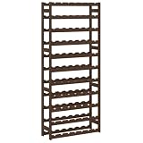 Homgoday Massives Kiefernholz Weinregal für 77 Flaschen - Braun - 72 x 25 x 166 cm - Küchenregal, Esszimmer, Keller Model373394