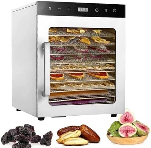 Commercial Freeze Dryer & Food Dehydrator, 1000W Electric Food Dryer, 10 Layers, Adjustable Temp 86℉-194℉, 0-24H Timer for Meat, Vegetables & Seafood Preservation