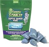 Green Gobbler Septic Tank Treatment Packets, 6 Month Supply - Natural Bacteria to Prevent Costly Septic Issues, Back-Ups, Foul Odor