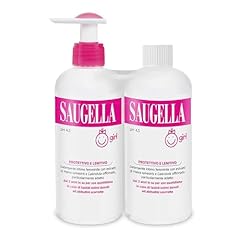 Saugella Girl, Detergente Intimo Delicato, pH 4.5, con Estratti di Malva e Calendula, Adatto dai 3 Anni alla Pubertà, Contro Prurito e Bruciore, Due Confezioni da 200 ml