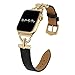 My Pretty Strap Glam Leather Band Compatible with Apple Watch 38/40/41mm or 42/44/45/49mm, Stainless Steel and Genuine Leather for Women (42MM / 44MM / 45MM / 49MM, Gold)