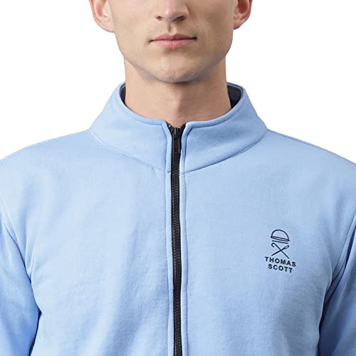 Image of Thomas Scott Men's | Solid | Full Sleeve | Regular Fit | Cotton Poly | High Neck | Zip Clouser | Knitted Sweatshirt
