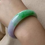 Olydmsky Jade Armreif, Damen Jade Armreif, Burma Jade Jade Armreif, halb lila und halb grün Armreif, Schmuck, für Mutter Freundin, 54-61mm, mit Schmuckschatulle