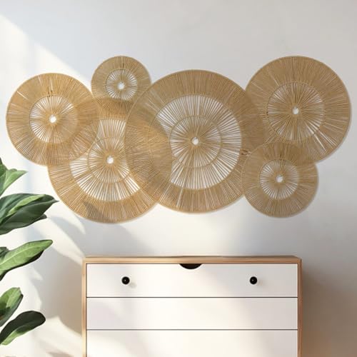 SOONOW Boho Wall Baskets Decor 6 Pack (17 15 13 11 9 7)