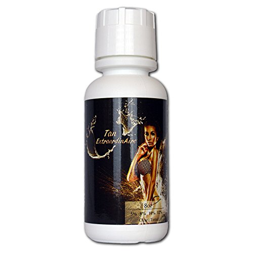 Tan Extraordinaire Med 8%, DHA Sunless Airbrush Spray Tan Solution - 8 oz