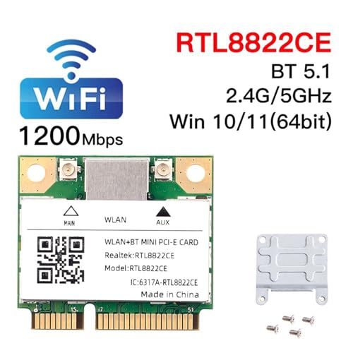 Carte WiFi Mini PCIe RTL8822CE 1200 Mbps avec Bluetooth 5.1 pour PC et PC portable Windows - 4