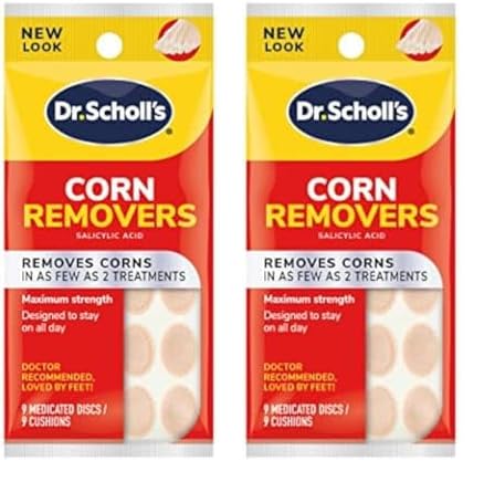 Dr. Scholl's Corn REMOVERS, 9 ct Removes Corns in As Few As 2 Treatments, Maximum Strength, Stays on All Day (Pack of 2)