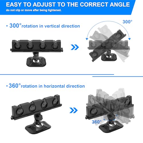 FEIMIRE Fishing Rod Rack with Mount Bracket, 360° Rotatable Crappie Rod Holder for Boat, Boat Rod Storage Rack, Gifts Ideas for Men (Adhesive bonding) - Thumbnail 6