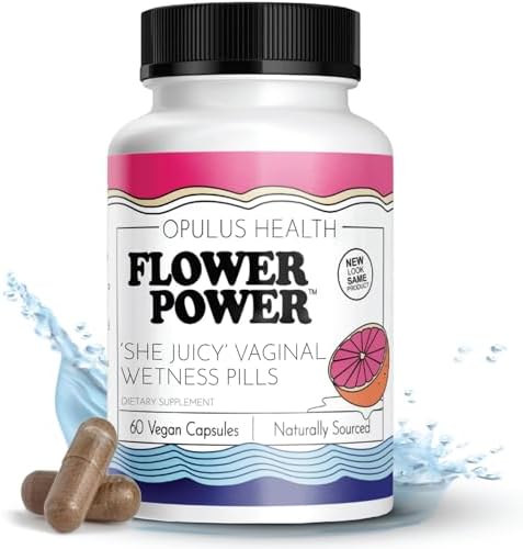 Flower Power Vaginal Moisture Support Capsules for Women โ Vaginal Dryness Supplement with Powdered Slippery Elm Bark | Supports Vaginal Wellness During Menopause & Stress | 60 Count, Made in USA