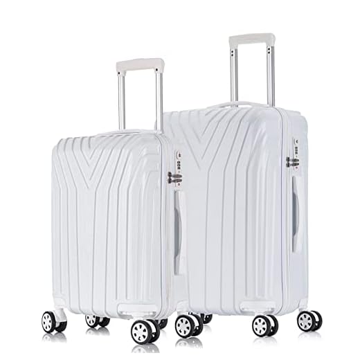 OM HOME Juego de Maletas x2, Maleta de Equipaje 24’’(66x42x25cm) + Maleta Cabina 20’’(55x37x20cm), Cerradura TSA, Ligera Resistente, Material ABS+PC, Ruedas Silenciosas 360º Giratorias (Oro Rosa)