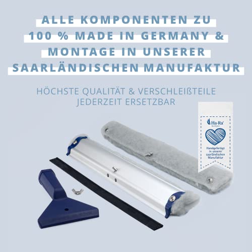 Ha-Ra Fensterwischer Standard 38 cm I All-In-One Abzieher & Einschäumer I großer Fensterwischer I 35 m² Fensterfläche am Stück reinigen mit der Viva-Faser I Qualitätsprodukt