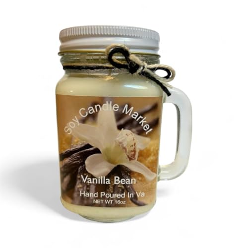 Soy Scented Candles, Vanilla Bean, 16 oz