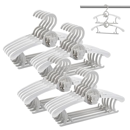 Image of HGYZE Baby Nursery Closet Hangers, Ultra Thin Non-Slip and Extendable Laundry Infant Pant Hanger for Newborn Clothes - 20pcs Grey Gift - Adjustable Children Coat Hanger for Girl Boy Toddler Kids Child