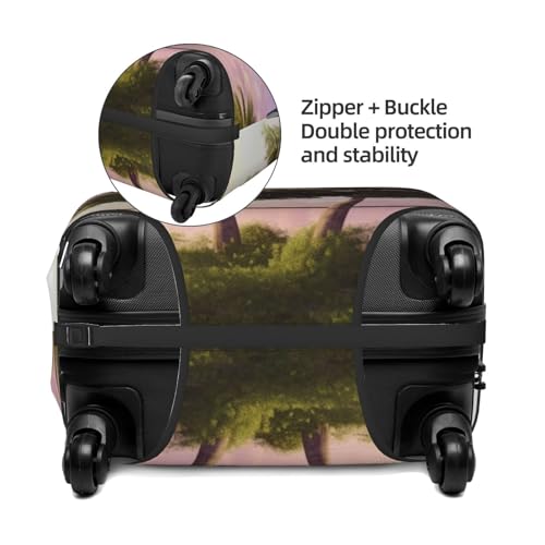 Tropical Tree Pink Travel Luggage Cover Suitcase Protector Washable Elastic Suitcase Cover Anti-Scratch Luggage Protector Travel Suitcase Baggage Cover Fits 18-32 Inch Suitcase Small4