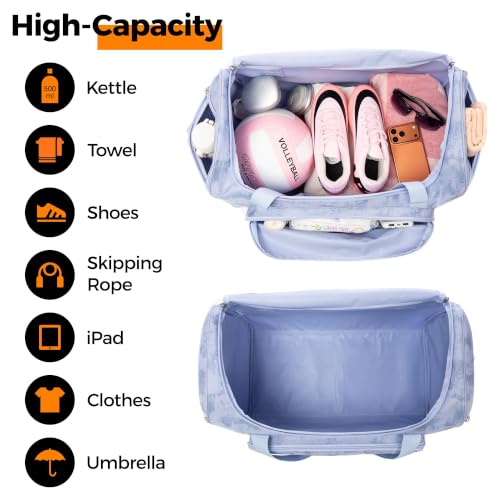 Image of Uarition Gym Bag for Men & Women - 50L Duffle Bag for Travel, Blue Tie-Dye