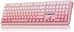 MechLands Aula F108 100% Wireless Gaming Keyboard, 4000mAh Battery, Full Size Custom Gasket Mechanical Keyboard, Programmable 108 Keys, Hot-Swappable, for Win/Mac (Pink Gradient)