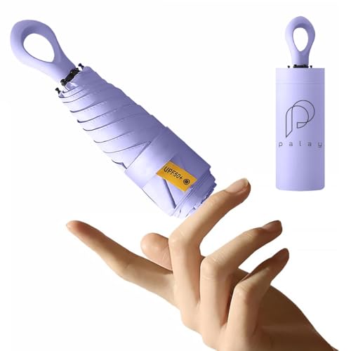 Image of PALAY Mini Sun Umbrella UPF 50+ Sun Protective Sun Umbrella with Black Liner 6 Strong Ribs Design Fashion Outdoor Folding Umbrella Travel