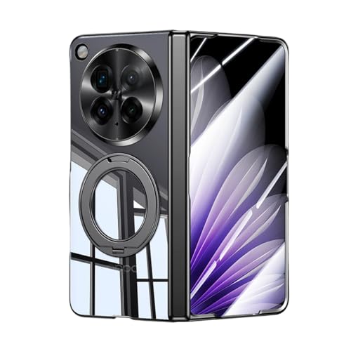 OPPO Find N6 �Ή� �����^���b�L�}�O�l�b�g�����O�X�^���h�P�[�X �q���W���S�ی� �ϏՌ� �N���A�o�b�N (�u���b�N)