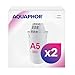 Price comparison product image AQUAPHOR Filter Cartridge A5 2 Pack with Magnesium | Filters Limescale, Chlorine, Heavy Metals | 350L Clear Water | AQUALEN Technology for Better Tasting Food & Drink | Replacement for A5 Filter Jugs
