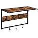 HOOBRO Perchero de Pared, Estantería de Pared con 7 Ganchos, Estante Mural de Almacenamiento con Barra Colgante, para Pasillos, Salón, Dormitorio, Baño, Marrón Rústico y Negro EBF14YM01