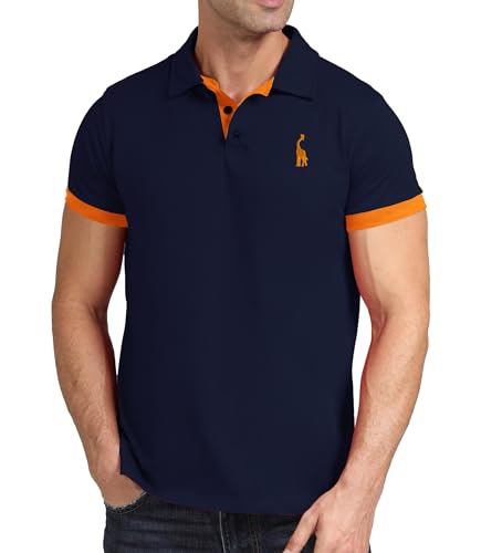 GLESTORE Polo Shirt Men's Short Sleeve Shirt Summer, A1 Marine, XL - Image 4