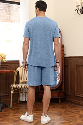 Lexiart Men's Casual 2 Piece Outfits-Athletic Tracksuit Summer Short Sportswear Workout Set #TOP2