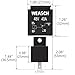 Weasch 2 Pack Car Relay, 48V 40A, 4 Pin SPST, Automotive Switches and Starters, Waterproof Relay for Boat Tractor Truck Motorcycle (2)