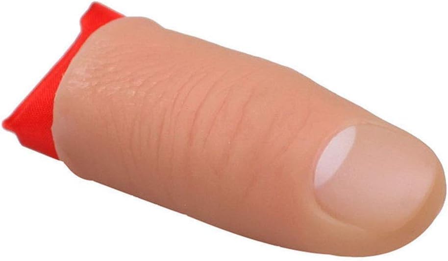 SquarezhenBo 2Pcs Colour of Skin Premium Quality Magic Thumb Tip Trick Finger Rubber Close Up Vanish Appearance Hanky Trick Prop,Magic Supplies，Novelty and Gag Toys